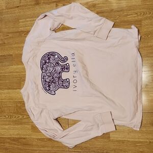 Ivory Ella pink long sleeve floral tee sz M